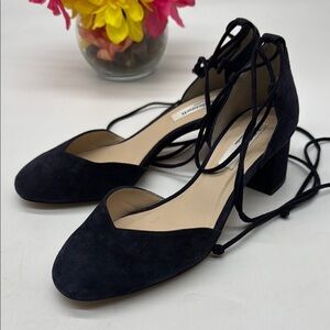 L.K. Bennett Navy Blue Heels with Ankle Straps EU Size 36.5 MCH7742